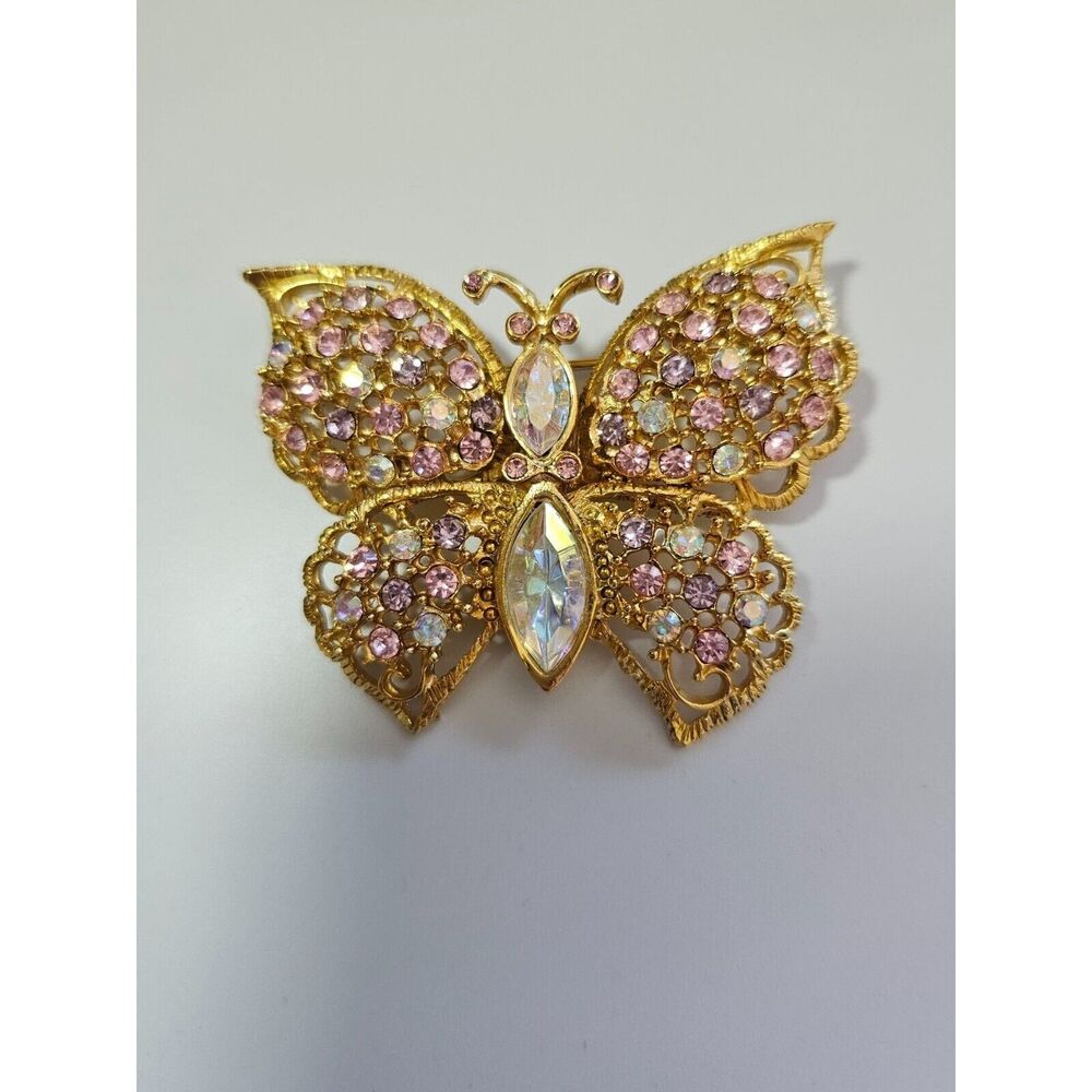 RJ Graziano vintage pink butterfly brooch